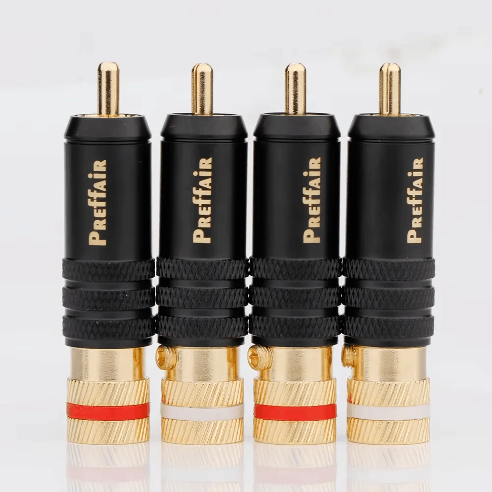 Preffair R1743 HIFI Rhodium Plated RCA Plug Hi-End Premium Audio Connector for Audiophile  Pro Studio & Home Theater Systems