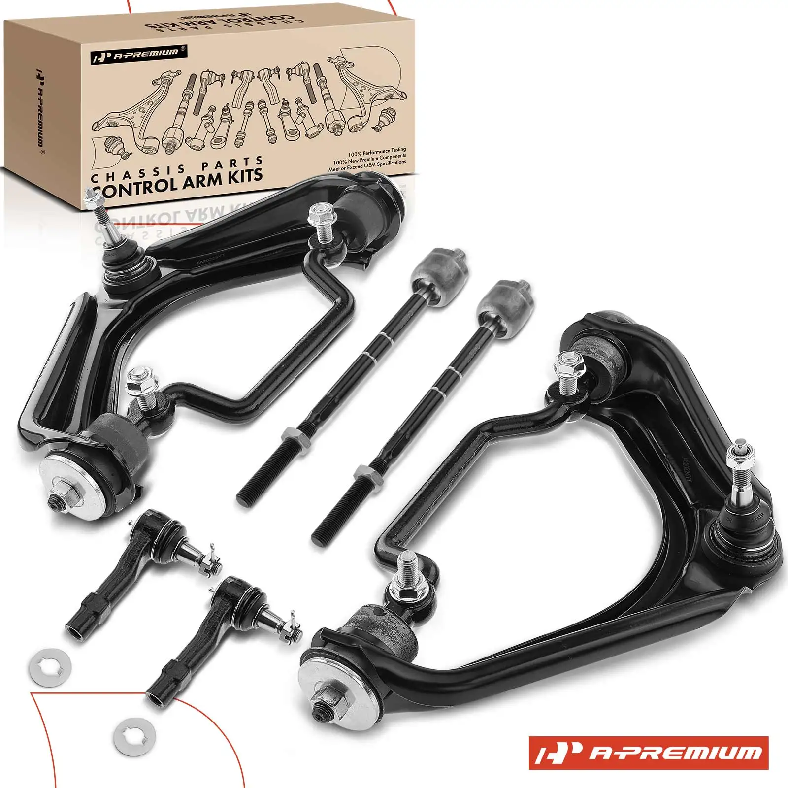 A-Premium 6x Front Upper Control Arm with Ball Joint Tie Rod End for Ford Explorer 2002-2003 Mercury Mountaineer 2002-2003