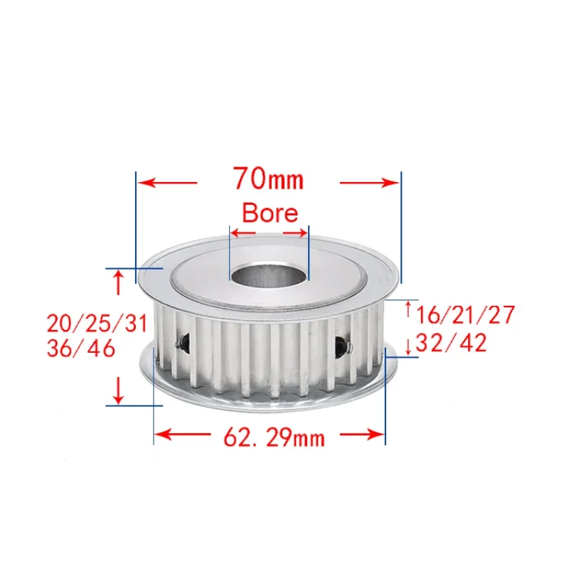 1Pcs 8M TimingTwo-Side Flat Synchronous Pulley Synchronous Timing Pulley Bore 26 Tooth~40 Tooth Bore 8mm~20mm