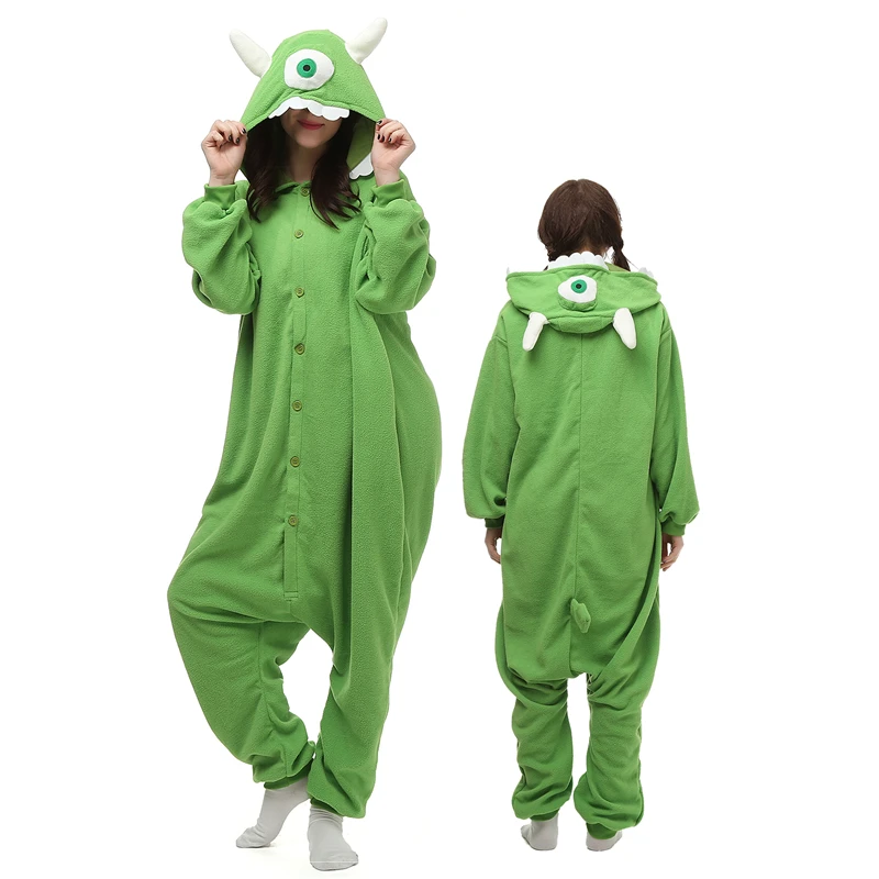 ELEIMOS Halloween Onesie Cartoon Mike Monster Pajamas For Women Men Adult Animal Kigurumis Pyjamas Homewear Cosplay Costume XXL