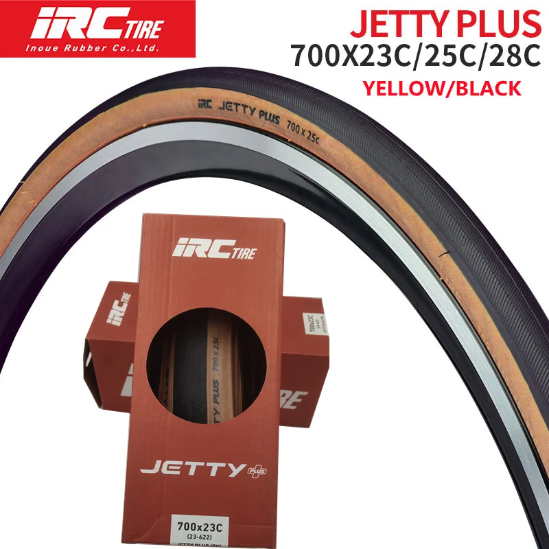 Japanese IRC Bicycle Tire Jetty plus Road Bike Outer Tire 700*23 25 28C Folding Yellow Edge Tire road bike tires Steel tire