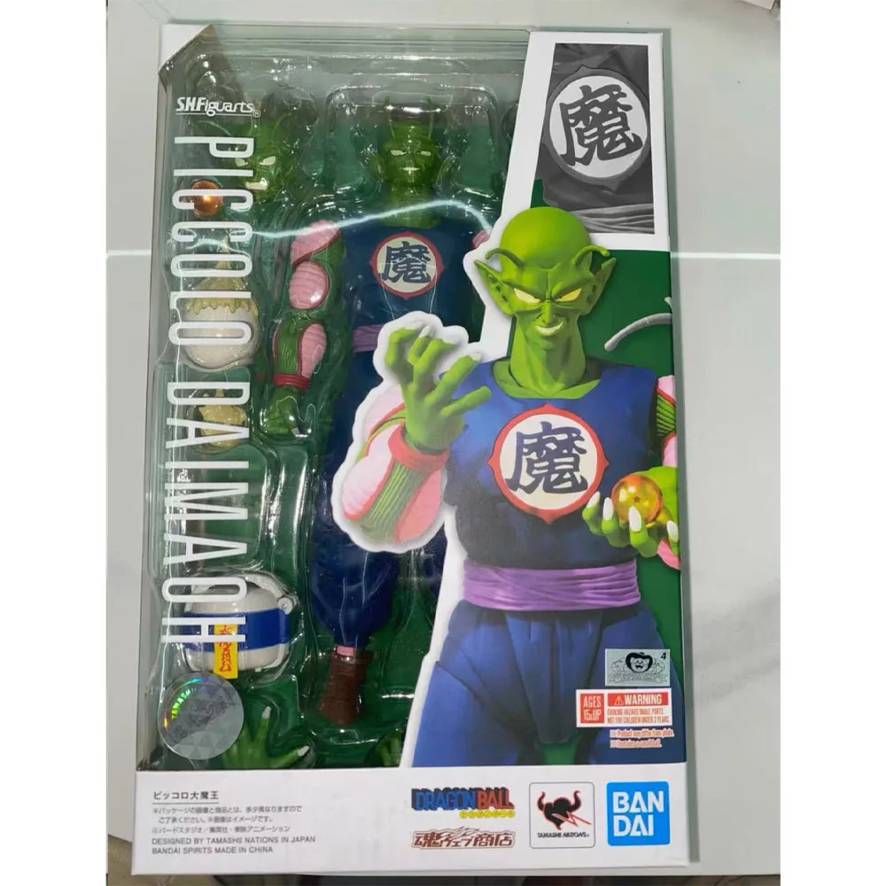 100% autêntico em estoque genuíno bandai s.h. figuarts wing-man (2024) piccolo demon king anime figura de ação coleção modelo brinquedo