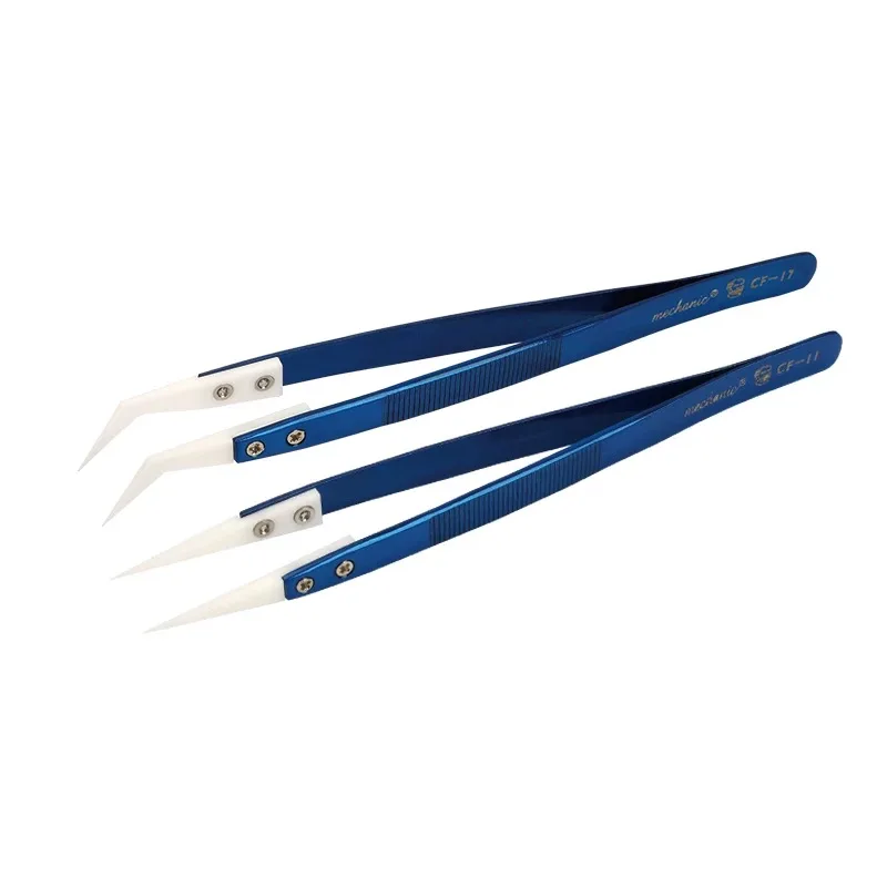 

High temperature resistant flying wire special tweezers with curved mouth ceramic high-precision insulation pointed clip