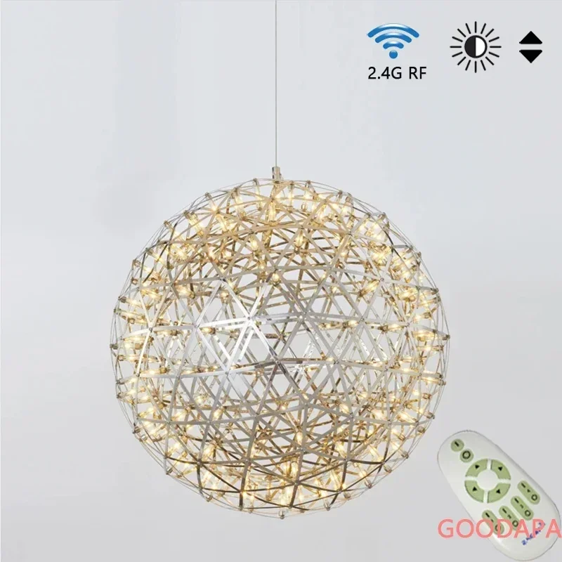 

Modern Brief Loft Spark Ball LED Pendant Light Fixture Firework Stainless Steel Lamp Home Decor Bedroom Living Room 110-240V