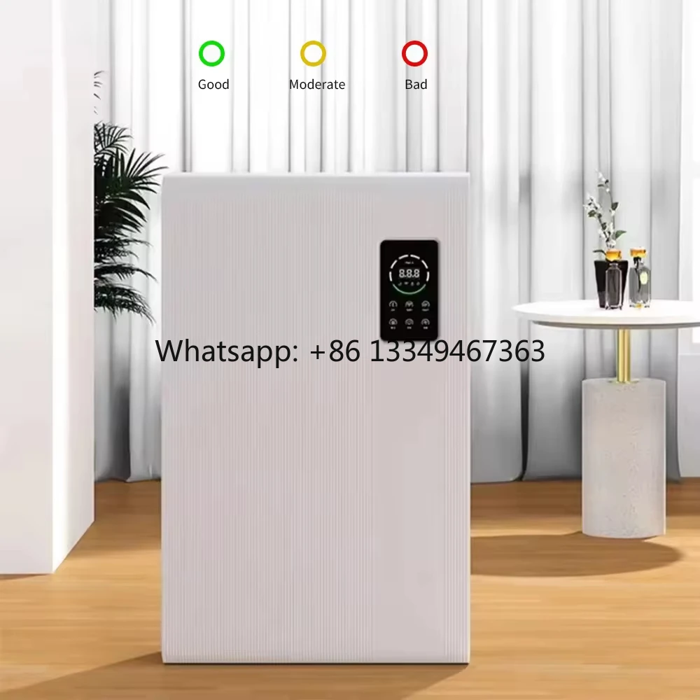 New Wall-mounted air Purifier for Large Rooms at Home, Dual HEPA Filters, Tuya WiFi App Control