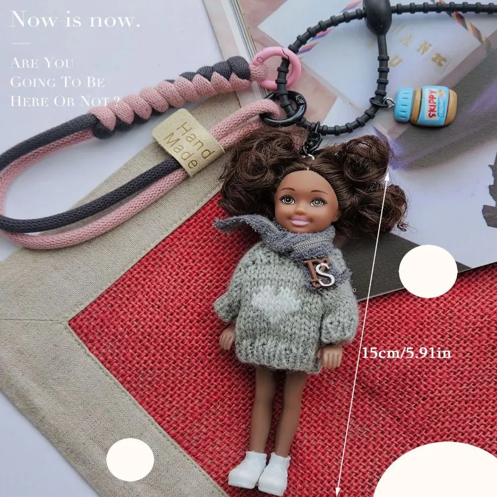 Fashion Cute Doll Pendant Hanging Ornament Bag Charm Car Key Ring DIY Change Clothes Keychain Bag Decoration