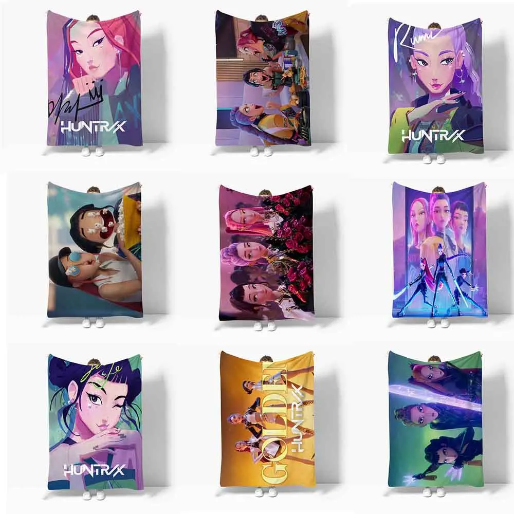 

KPop Demon Hunters Soft Sherpa Blanket Flannel for Bedding Room Sofa Soft Blanket Bedspread Home Decor Office Nap