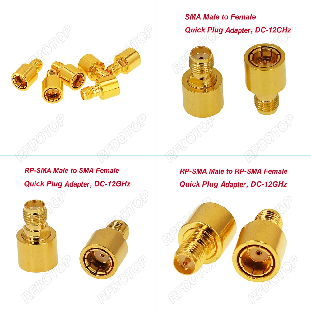 DC-12GHz RP/SMA Male Plug to RP/SMA Female Jack Quick Plug Adapter 50 Ohm RF Coaxial Connector High Quality Fast Ship