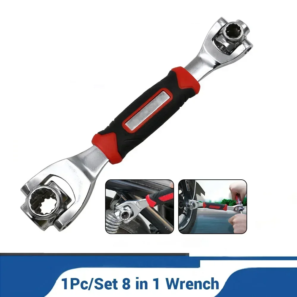 

Multi-purpose 8-in-1 Rotating Socket Wrench 360°Multi-directional Rotation Multi-head Household Socket Wrench Hand Tools