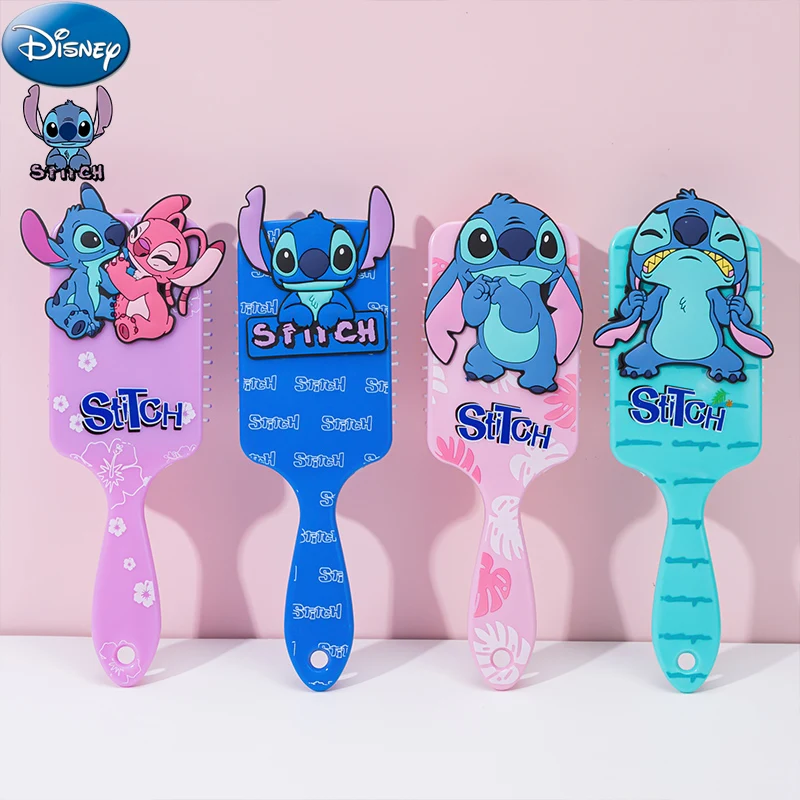 Miniso Disney Anime Lilo Stitch Combs Cartoon Stitch Mickey Minnie Mouse Air Cushion Massage Combs Children Girls Comb Hair Brus