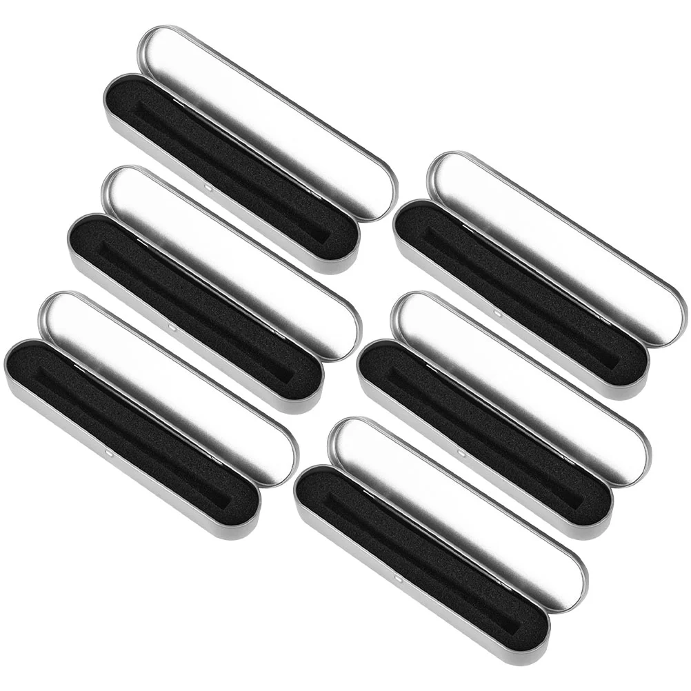 

6 Pcs Empty Sponge Case School Pencil Organizer Metal Student Pencils Colored Jewelry Boxes