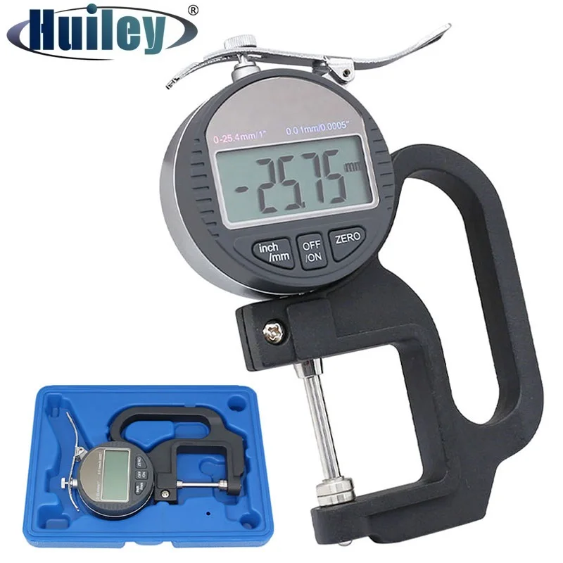 Flat Head Digital Caliper Gauge 0-25mm Thickness Gauge Digital Percentage Micrometer Film Cable Leather Paper Measuring Tools