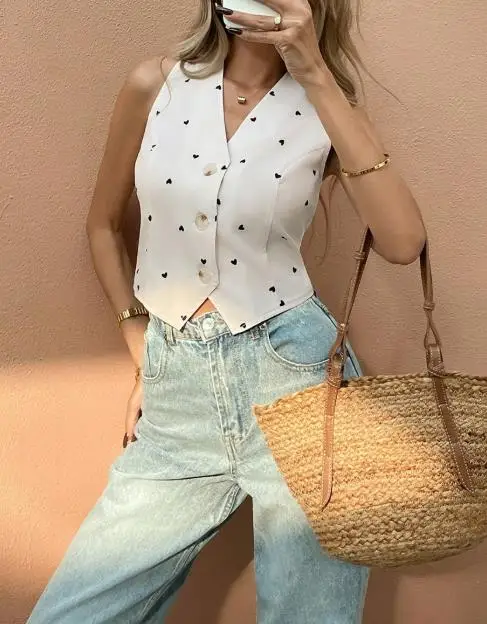 2025年夏 エレガントなレディース服 ショートベスト スリムフィット カーディガン スモールジャケット