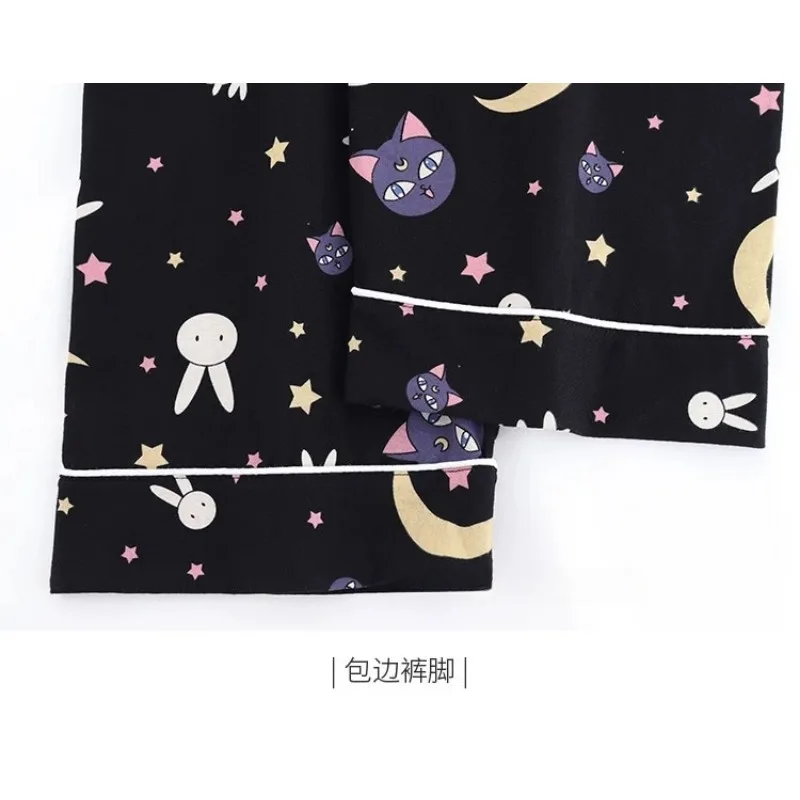 Sailor Moon pure cotton pajamas for women spring and autumn long-sleeved cartoon cute Japanese style ins style home clothes set