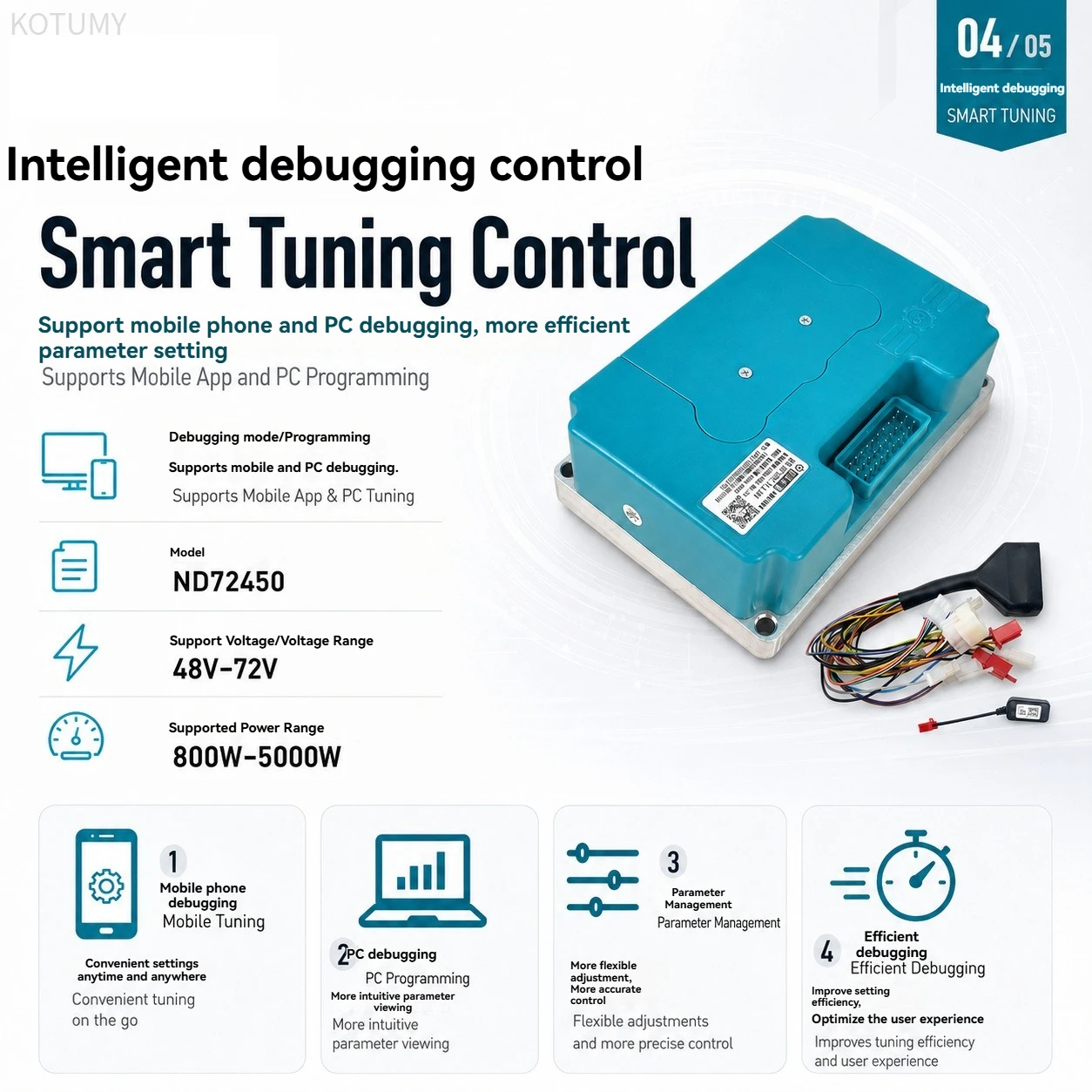 72V 450A Sine Wave FOC Program - Electric Scooter ulasan dan harga