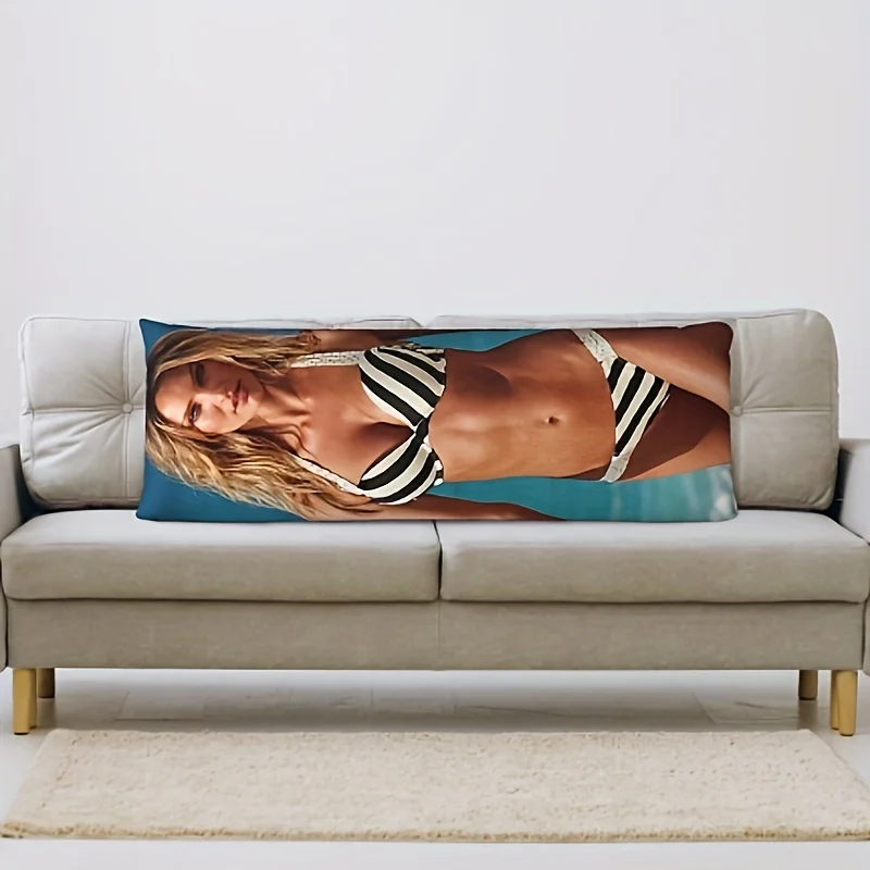 One, custom photo pillow cushion 20x54 inches, double-sided printing, extra long bed pillow, comfortable sleep support, back and