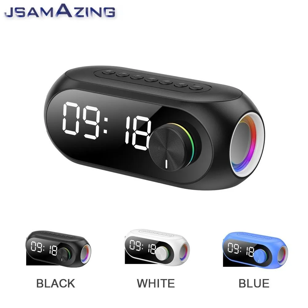 

Цифровой будильник с беспроводными динамиками Bluetooth 5.0, двойной будильник со светодиодным дисплеем, TF-карта, FM-радио, режим AUX, музыкальный плеер