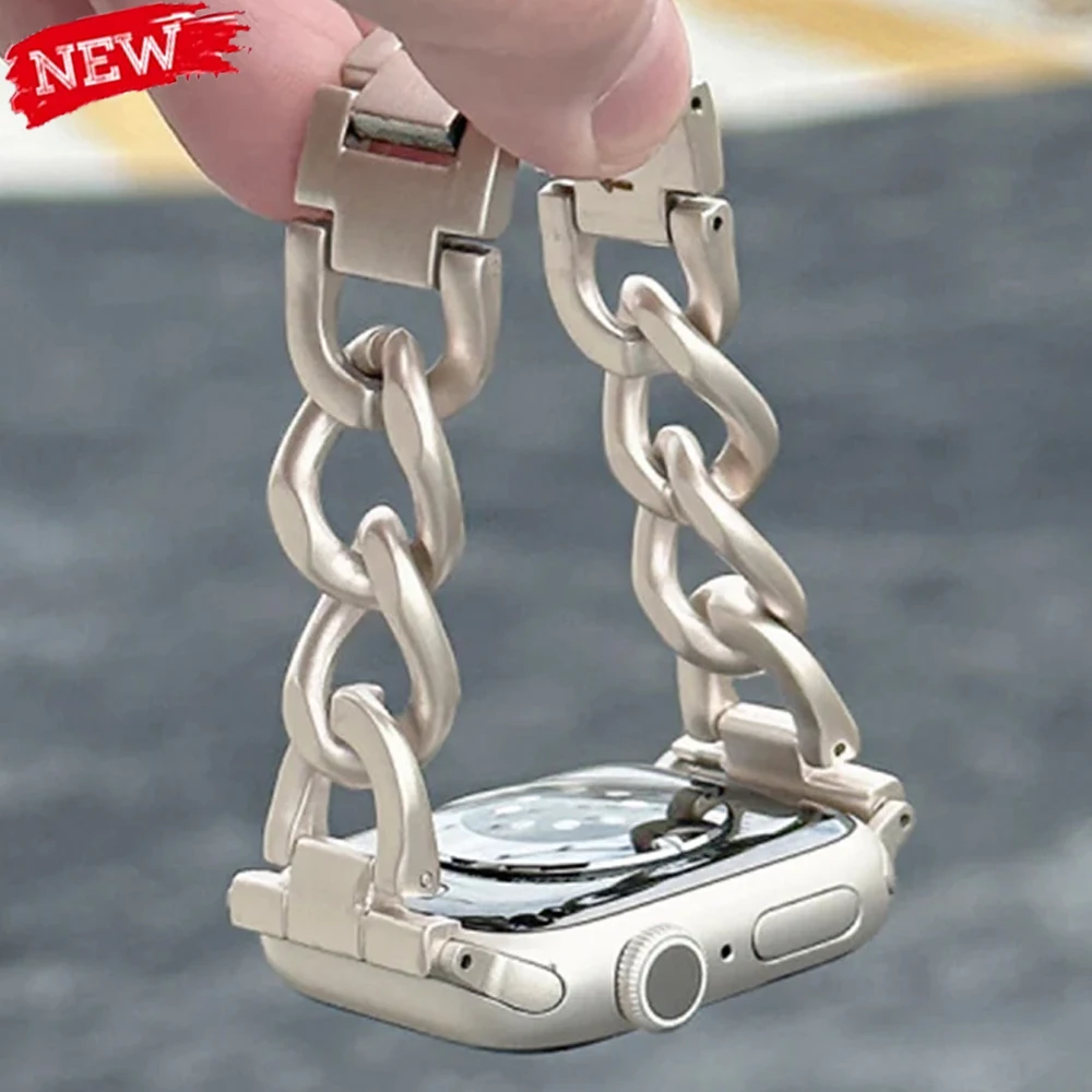 

Металлический ремешок в стиле поп для Apple Watch 10, 46 мм, 42 мм, Ultra 49 мм, ремешок 9, 8, 7, 45/41 мм, женский ремень-браслет IWatch Series 6 SE 40/44 мм Watchb