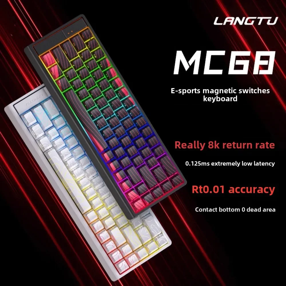 

LANGTU MC68 Клавиатура с магнитной осью Игровая клавиатура со сверхнизкой задержкой 0,01RT поддерживает усовершенствованные функциональные клавиши для киберспорта 68 клавиш