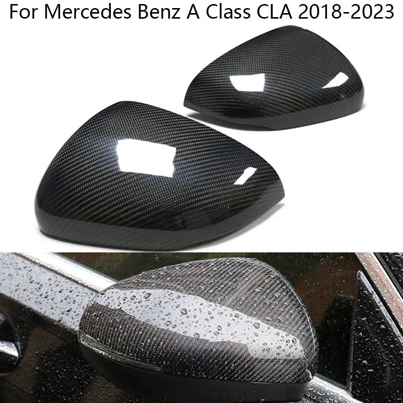 

Car Rear View Side Mirror Covers Caps Real carbon fiber For Mercedes Benz A Class W177 CLA W118 2018 2019 2020 2021 2022 2023