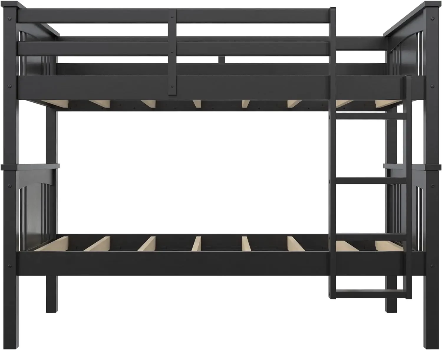 Furniture supplies DHP Dylan Twin Over Twin Wood Bunk Bed, Black