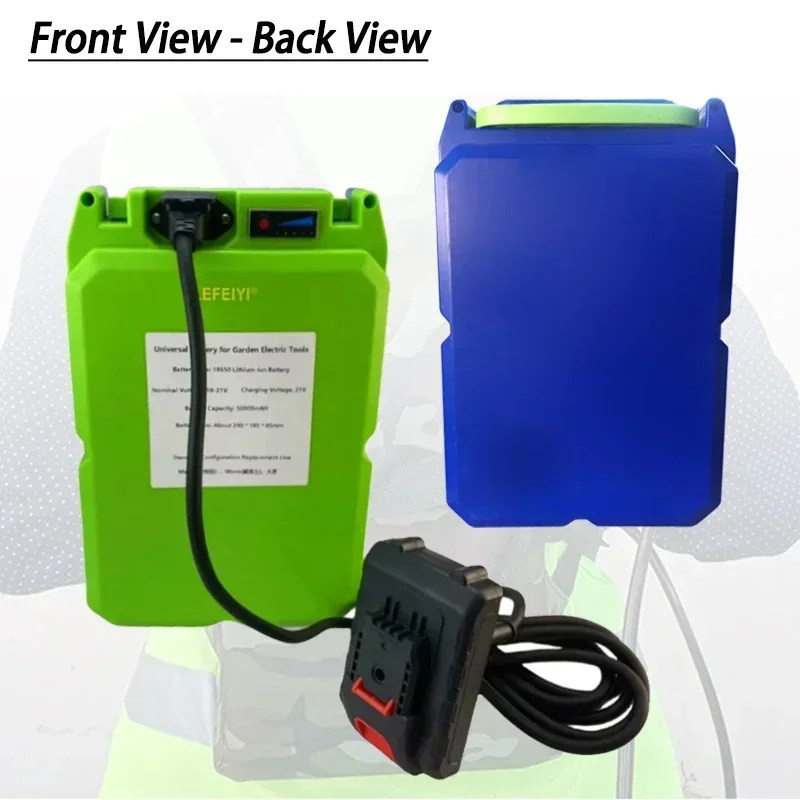 18V~21V 50000mAH 18650 Lithium Battery Pack Is Applicable To Makita/worx/Dayi Electric Lawn Mower, Hedge Machine, Tea Picker Etc