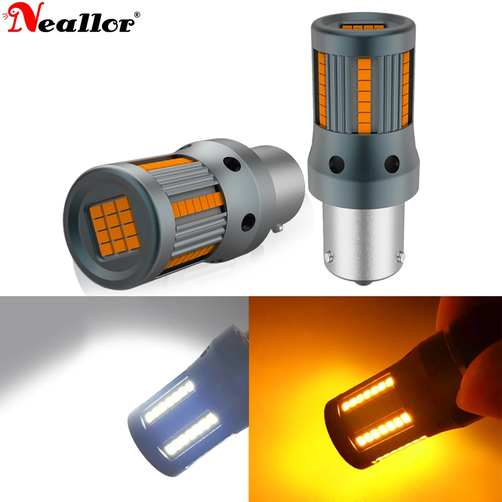 

2pcs No Hyper Flash PY21W BAU15S 7507 Led Built-in Resistor Error Free Canbus Turn Signal Light Diode Bulb Orange Amber White