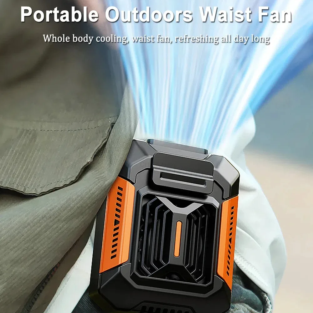 Портативный поясной вентилятор Xiaomi, подвесной зажим для шеи, вентиляторы для спорта на открытом воздухе, USB перезаряжаемый мини-безлопастной охладитель, светодиодный фонарик