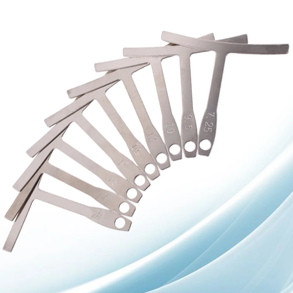 

9Pcs Guitar Ruler Stainless Steel Fingerboard Radius Gauge for Electric Acoustic Bass String Action Measurement Caliper