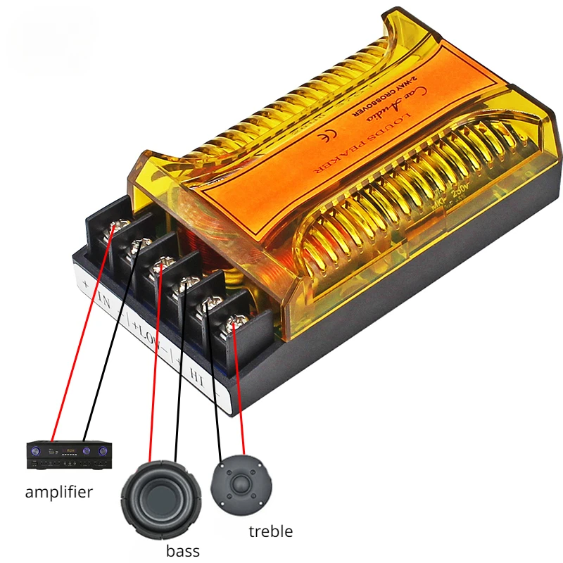 Sotamia 1ชิ้น200W ตัวแยกเสียงเบสสามทาง, ตัวแบ่งความถี่ลำโพงวิทยุครอสโอเวอร์สำหรับรถยนต์ที่มีกำลังสูงครอสโอเวอร์1ชิ้น