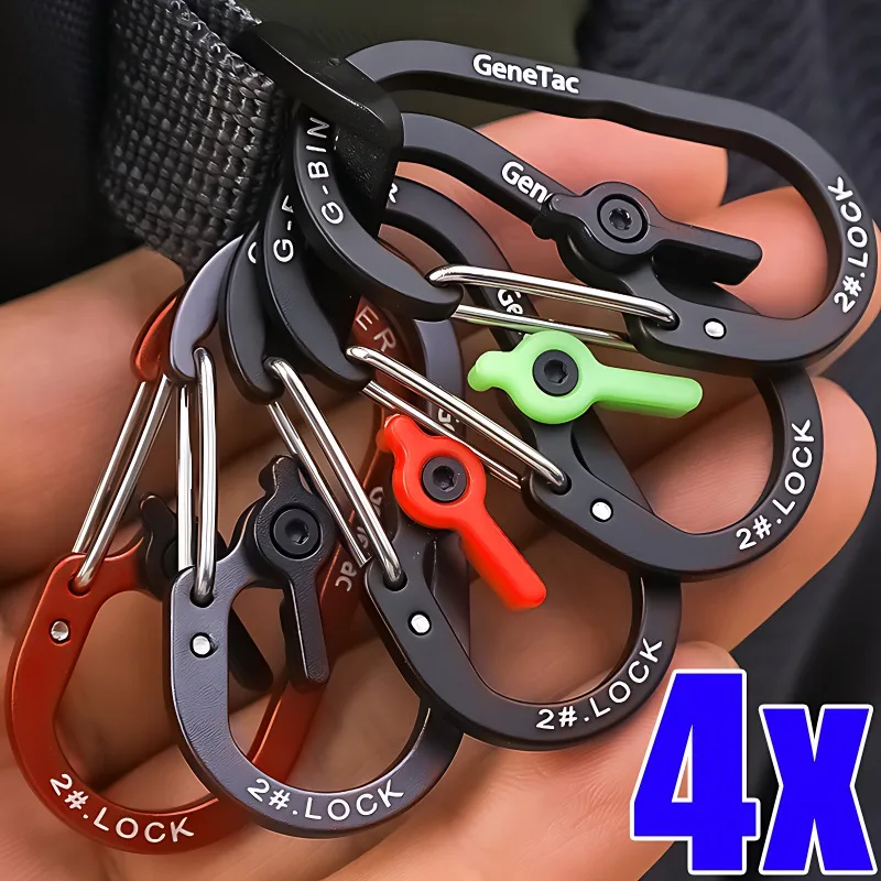 Outdoor Multi-function Small Carabiner with Lock Camping Survival Hiking Mountaineering Backpack Aluminum Alloy Buckle for Key