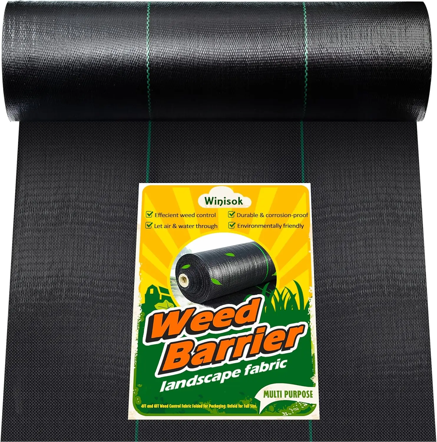 

Premium Weed Control Fabric 4FT x 300FT, Durable Woven Geotextile for Garden Landscaping Ground Cover