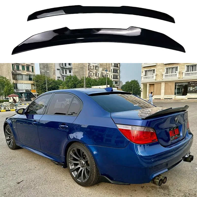 غطاء سبويلر خلفي للسيارة باللون الأسود اللامع لسيارة BMW E60 520i 530i 535i 540i 550i M5 2004-2010 PSM ضبط جناح السقف الخلفي