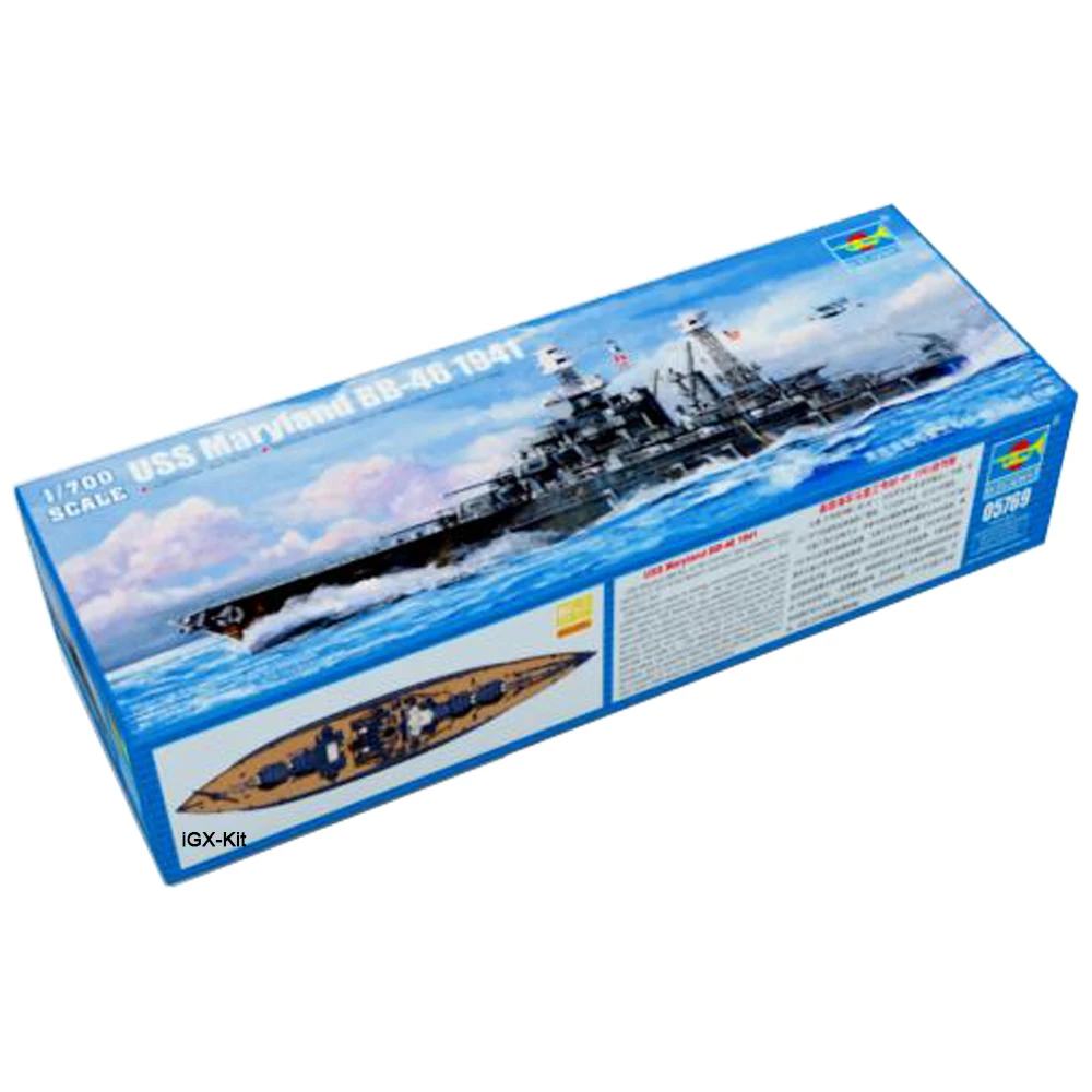 

Trumpeter масштаб 05769, 1/700, USS Мэриленд BB46 BB-46 1941, боевой корабль ручной работы, игрушка, хобби, сборка, пластиковая модель, строительный комплект