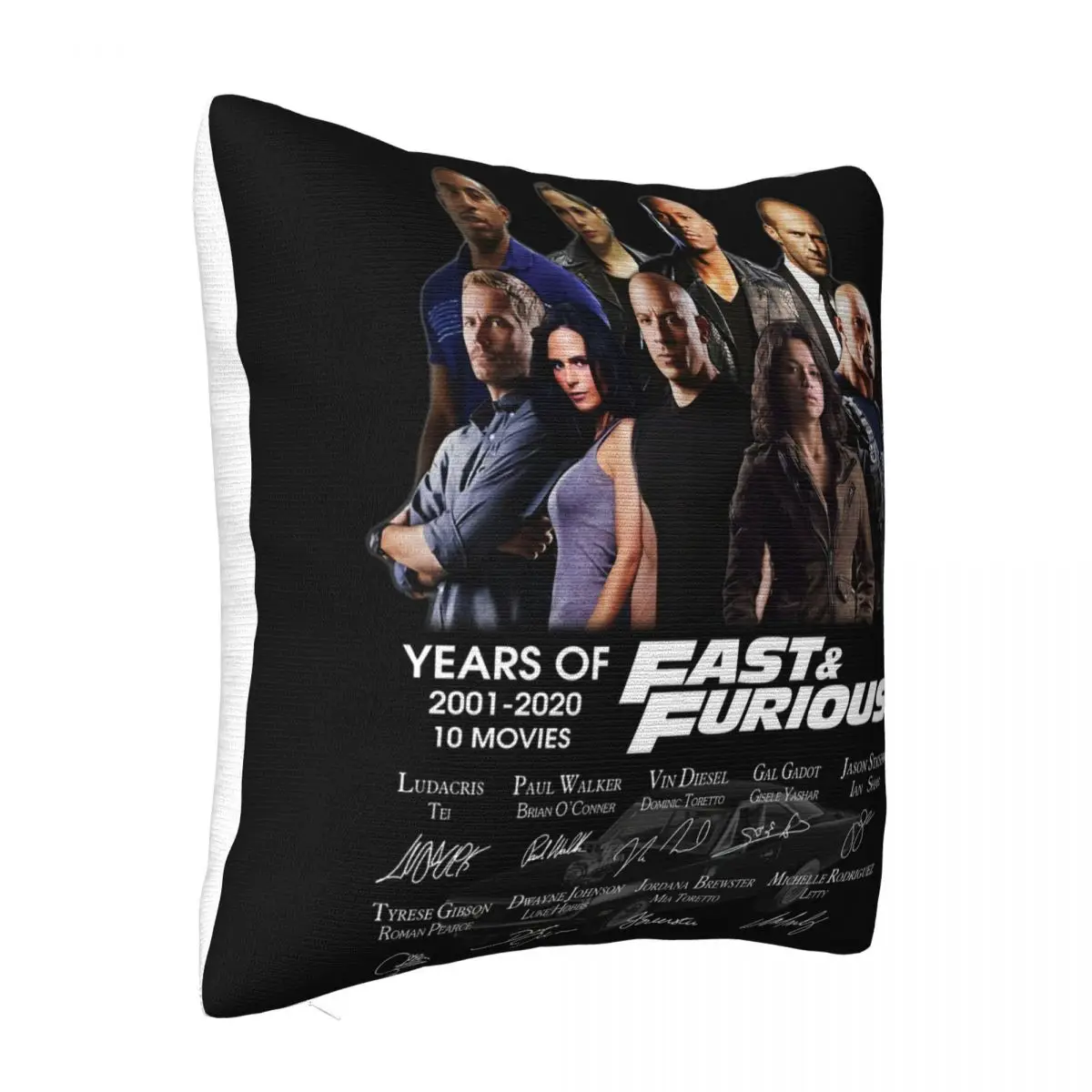 Fast Furious Years Of 2001 2020 10 Movies Signature Men Women Black Pure Funny Pillow Case