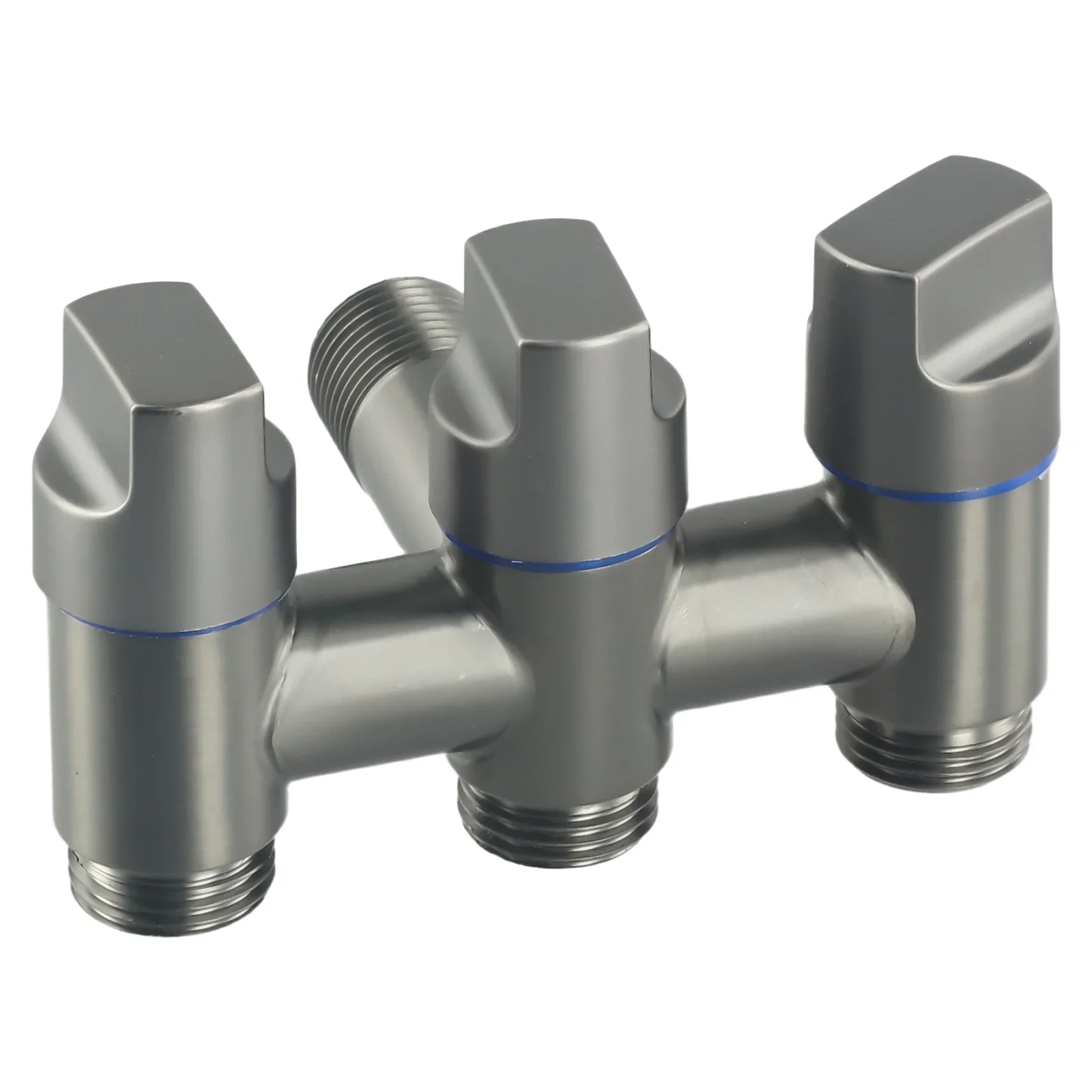 Brand New New Practical Bathroom Kitchen Faucet Tap Control Valve Valve Silver 1-In-Three 1PCS Black Gray G1/2
