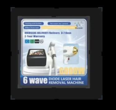 6 Wave 6000W Diode Laser Hair Removal Beauty Device, Freezing Point Painless Permanent Hair Removal, Professional Salon