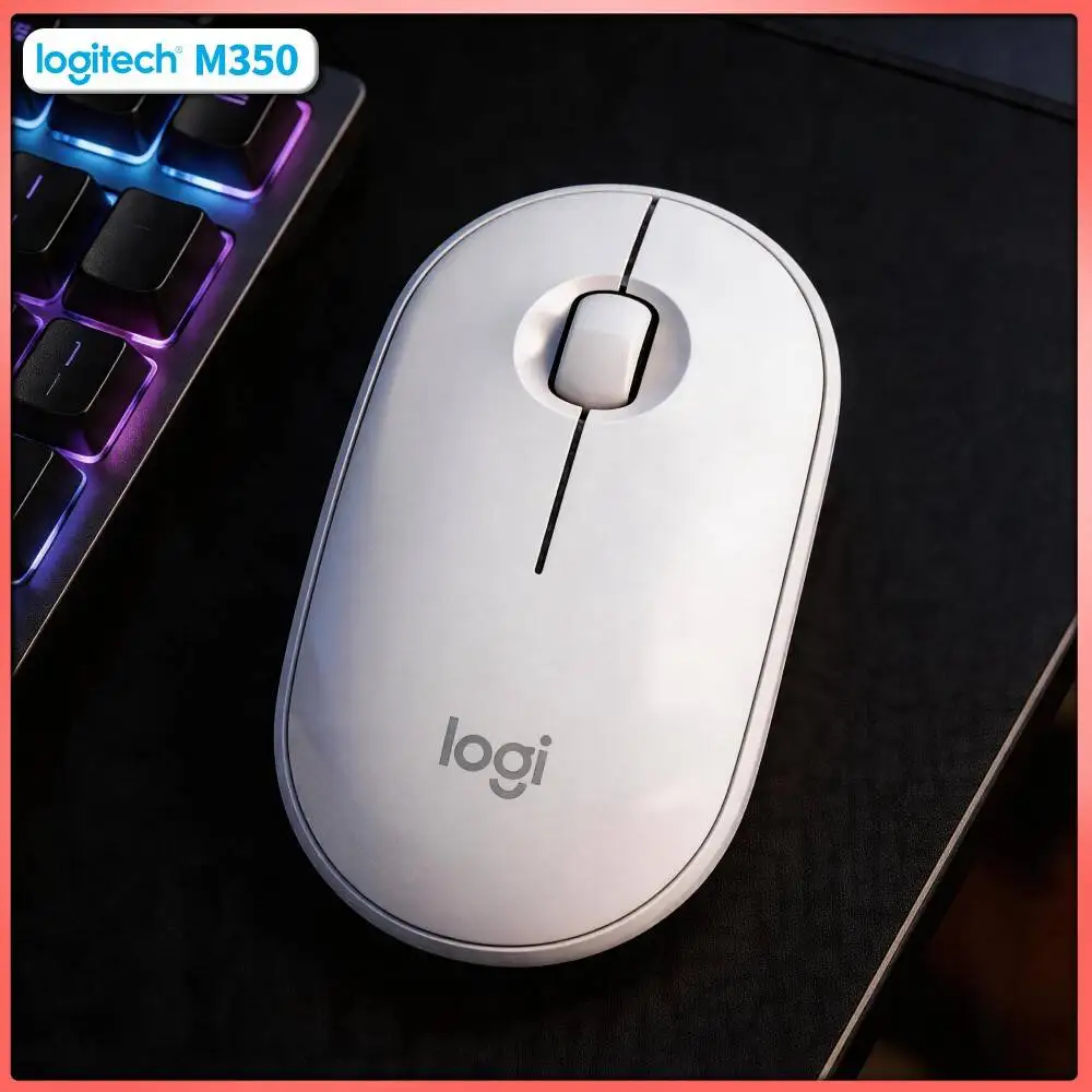 Logitech M350 Travel Quiet Mouse - Thin Build, Silent Operation, 1000 DPI, 10m Range, Laptop Bag Ready