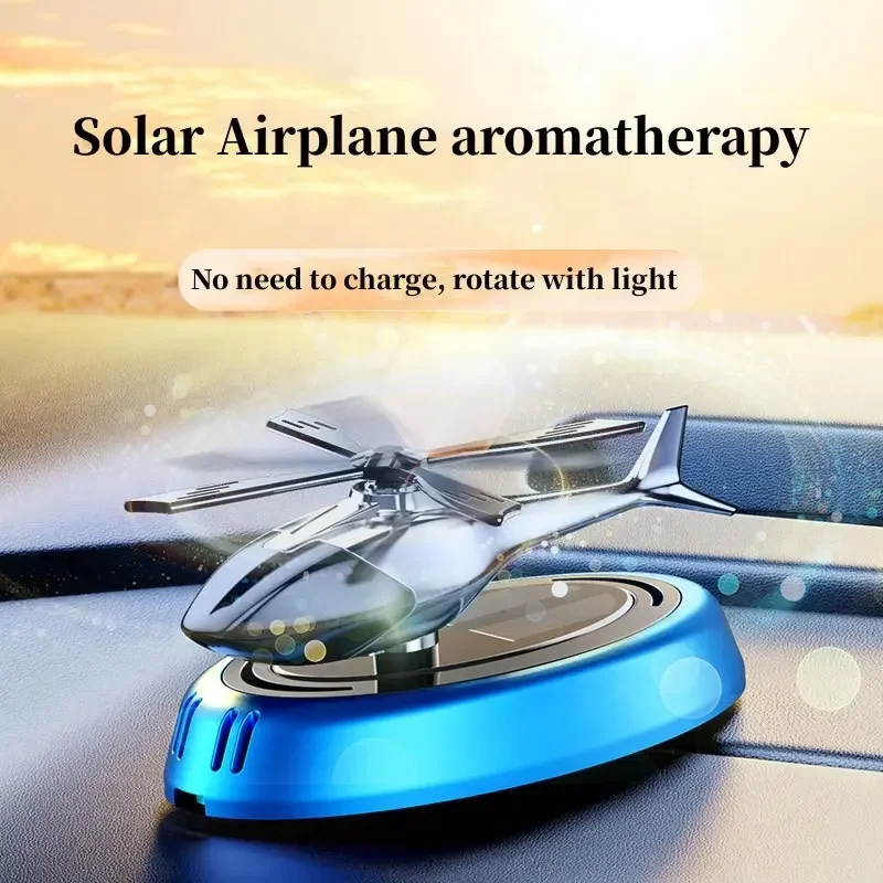 

Solar Rotating Helicopter Perfume Holder Alloy Helicopter Purifying Air For Car Solar Ornament Interior Decoration For Auto Offi