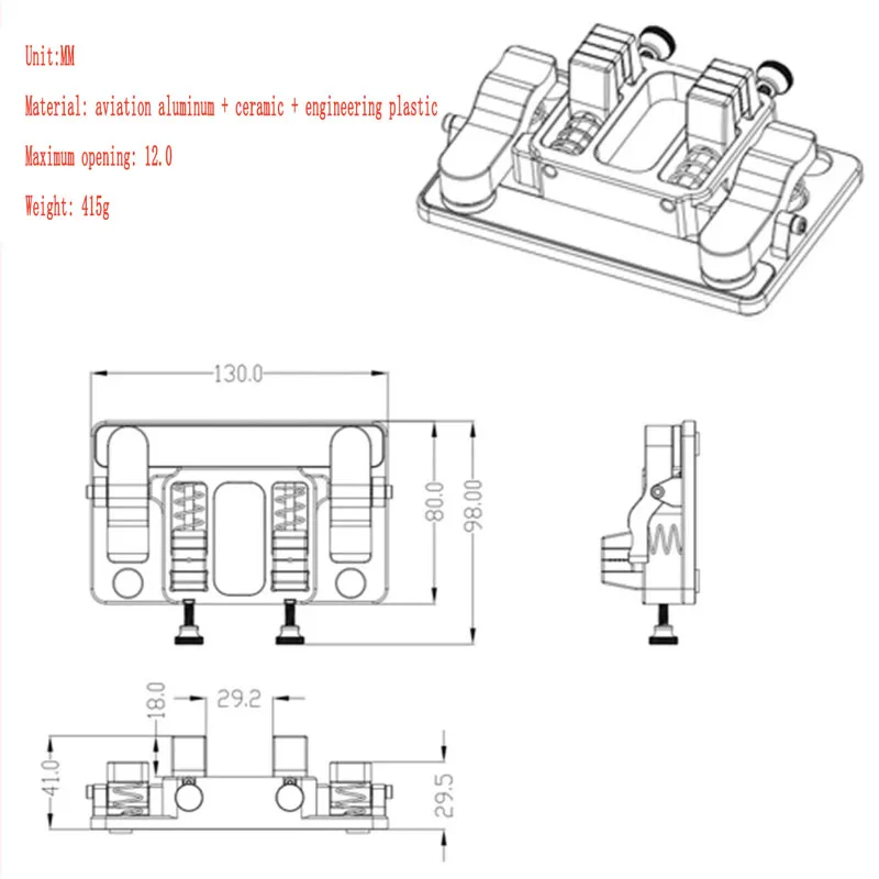 Heat Resistant Ceramic Jaws Electronic Soldering Jig Clamp PCB Wire Fixing Base for DIY Assembly