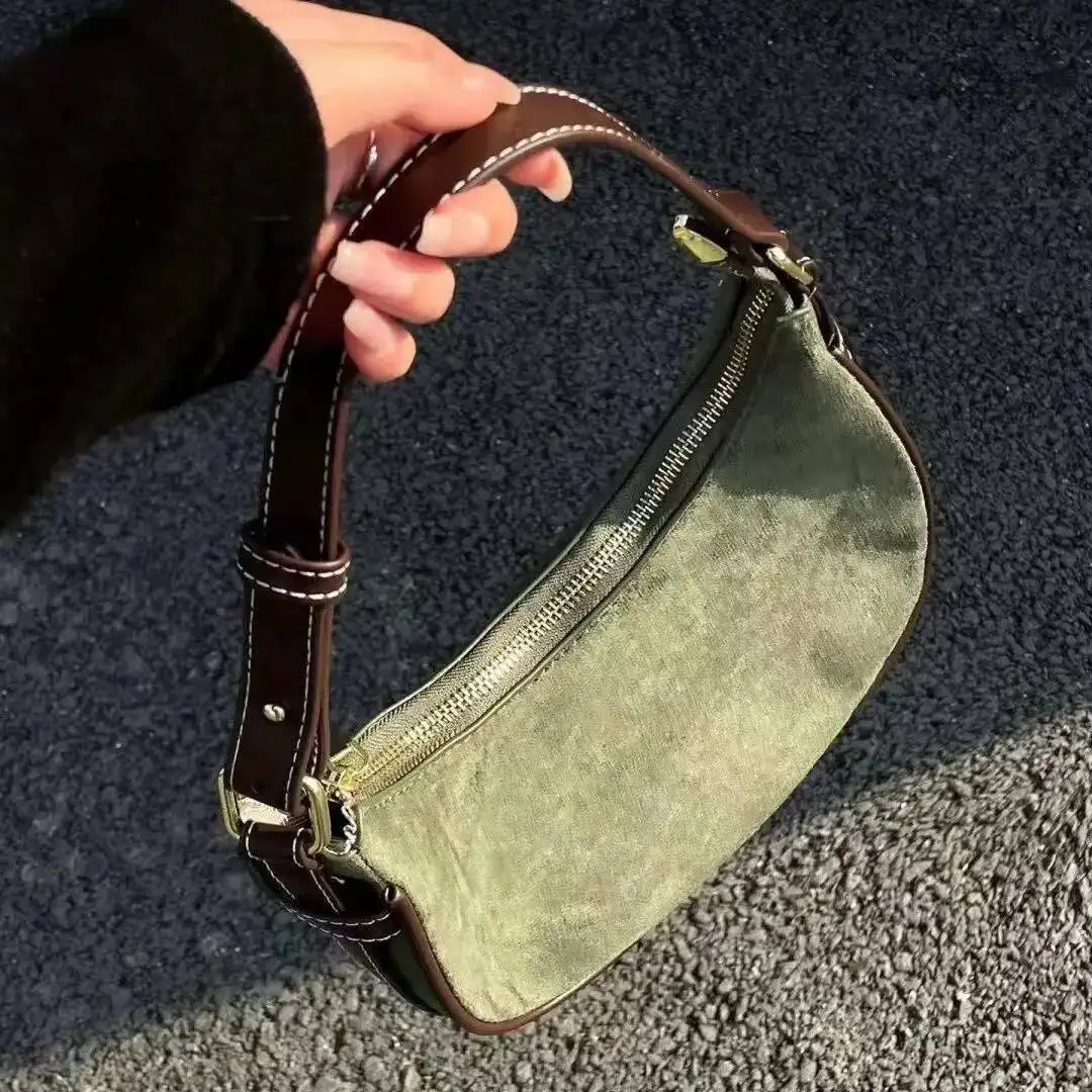 

Bloom Casual Green Underarm Women New Vintage Hot Girls Leather Solid Shoulder Bag Female Retro Elegant Y2k Handbag Purse