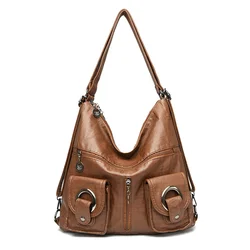 PU Crossbody Bag Handbags Travel Women Shoulder Bags Female Soft Storage Reusable Girls Large Shopper Tote Top-handle Bag