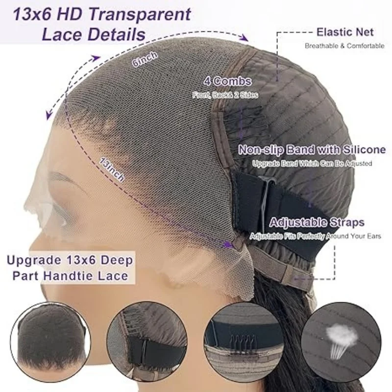 Body wave pruiken menselijk haar 13x6 HD Frontal Lace 250 hoge dichtheid menselijk haar pruiken 40 inch lang haar echte Braziliaanse pruiken voor vrouwen