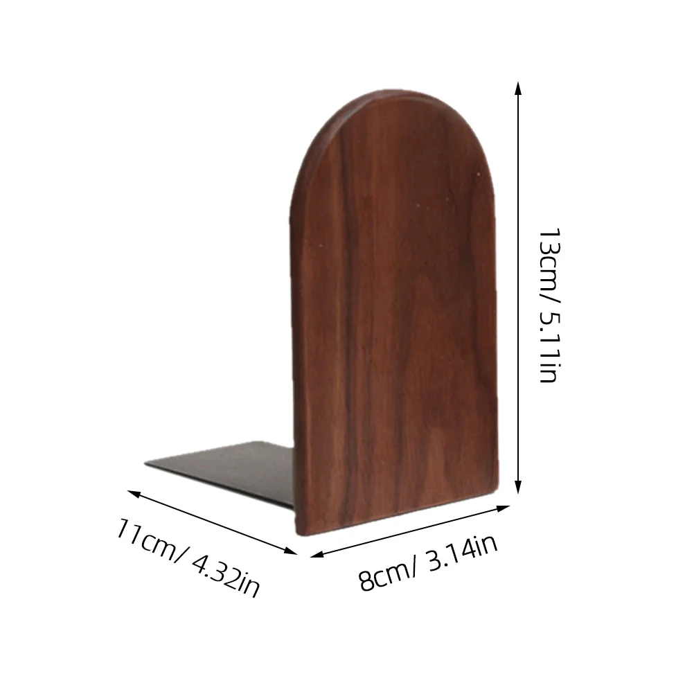 

Solid Wood Bookends Desk Organizer Bookshelf Wooden Stoppers Supports Magazines Storage Home Office Library
