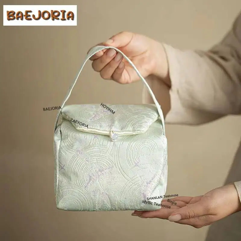 Green Butterfly Shadow Tea Cozies Handmade Insulated Teapot Tea Cozy For Teapot Portable Bag Travel Tea Set Bag Cafes Ornaments