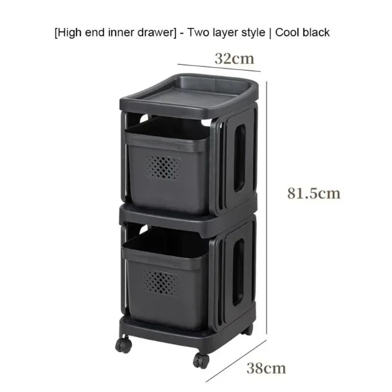 A Multi-Layer Trolley Rack Detachable Mobile Bedroom Study Living Room Kitchen Sundries Pull-Out Storage Baskets