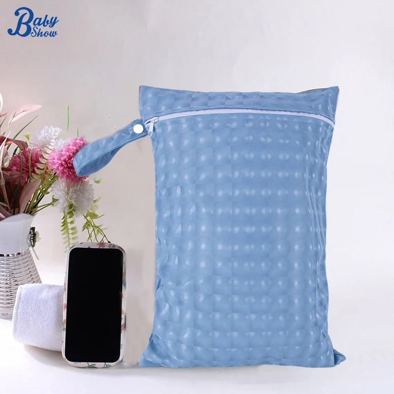 1 قطعة بولي Fabric النسيج حقيبة مبللة سهلة التنظيف قابل للغسل قابلة لإعادة الاستخدام حقيبة تغيير الحفاض تحمل كل الحقيبة بلون متعدد الاستخدام حقيبة الأم