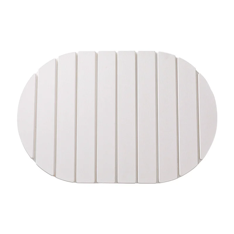 Elliptical silica clay utensil drying mat foldable bowl dish draining mat kitchen multi-functional table water absorption