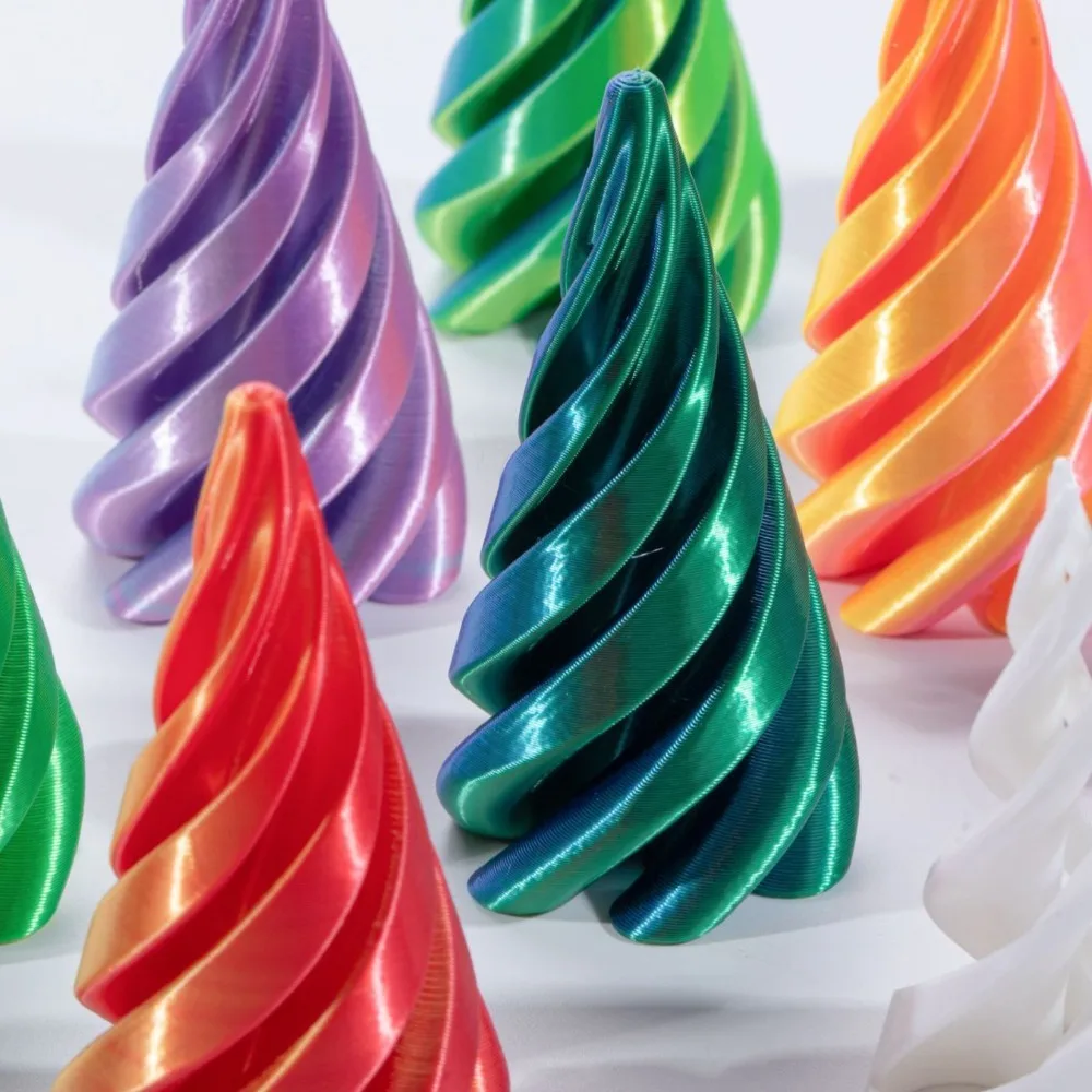 2Pcs Passthrough Sculpture 3D Printed Spiral Cone Toy Vortex Thread Decorative Impossible Pyramid Helix Nut Ornaments