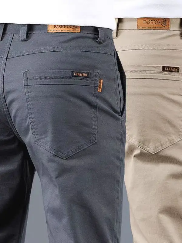 Autumn 2025 Men's High-End Casual Pants Straight Leg Thickened Workwear Durable Loose Fit Business Trousers Polyester Fiber